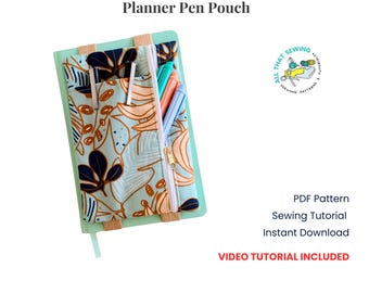 Planner Pouch Pattern, Zipper Pencil Case for Book, Journal Pen Pouch - PDF Sewing Pattern