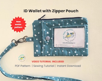 ID Case Pattern, Badge Holder for Teacher, Teacher Lanyard with Badge Holder, ID Wallet pdf Pattern, ID Holder Sewing Pattern