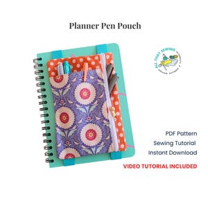 Modello per astuccio per planner, astuccio con cerniera per libri, astuccio per penne e diario - Modello di cucito PDF