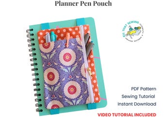 Planner Pouch Pattern, Zipper Pencil Case for Book, Journal Pen Pouch - PDF Sewing Pattern