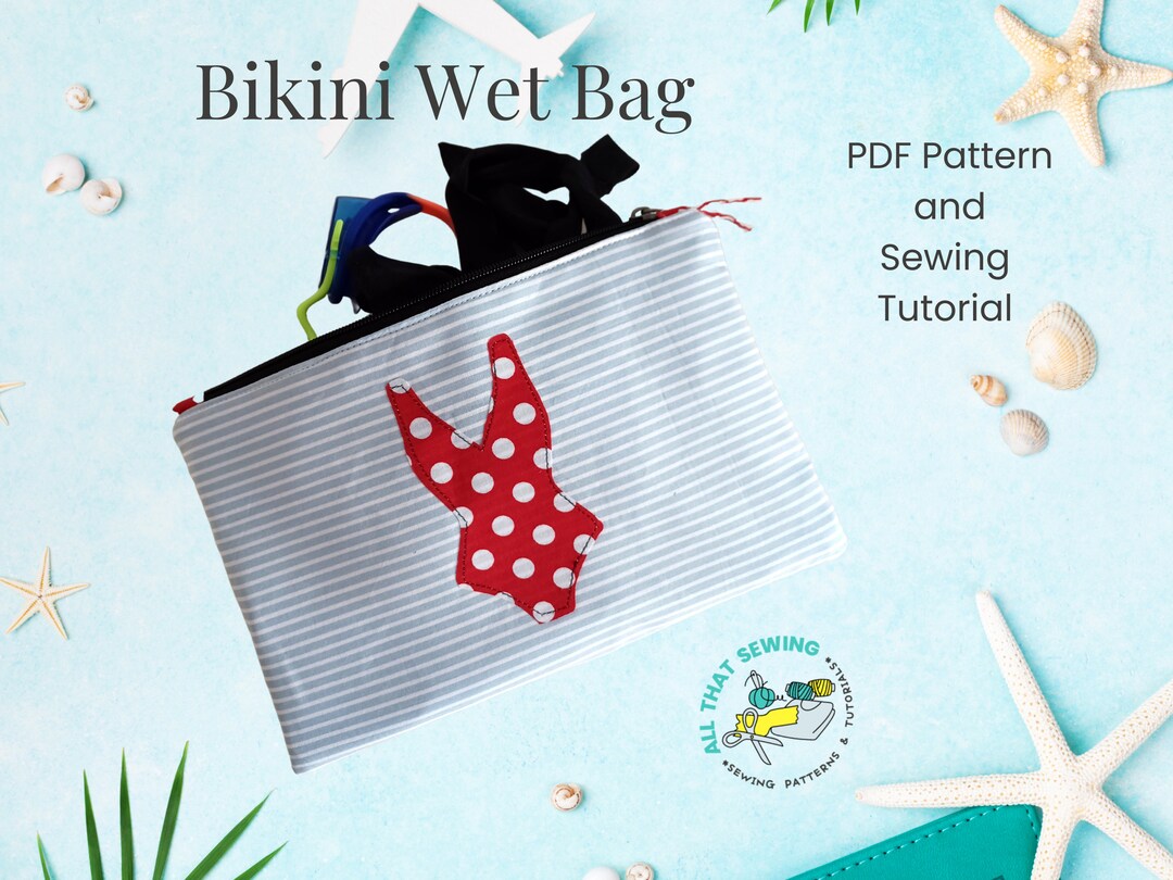 Wet Bag Sewing Pattern Bikini Pouch Pattern Pool Bag With Zipper Swim Bag PDF Sewing Pattern Etsy UK