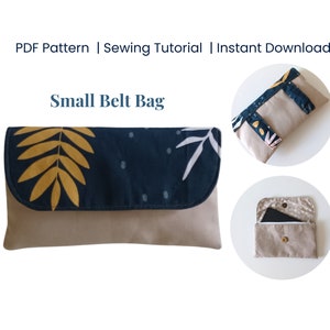 Belt Bag Sewing Pattern, Belt Pouch, Festival Bag Pattern, Small Waist Purse, Waist Phone Bag