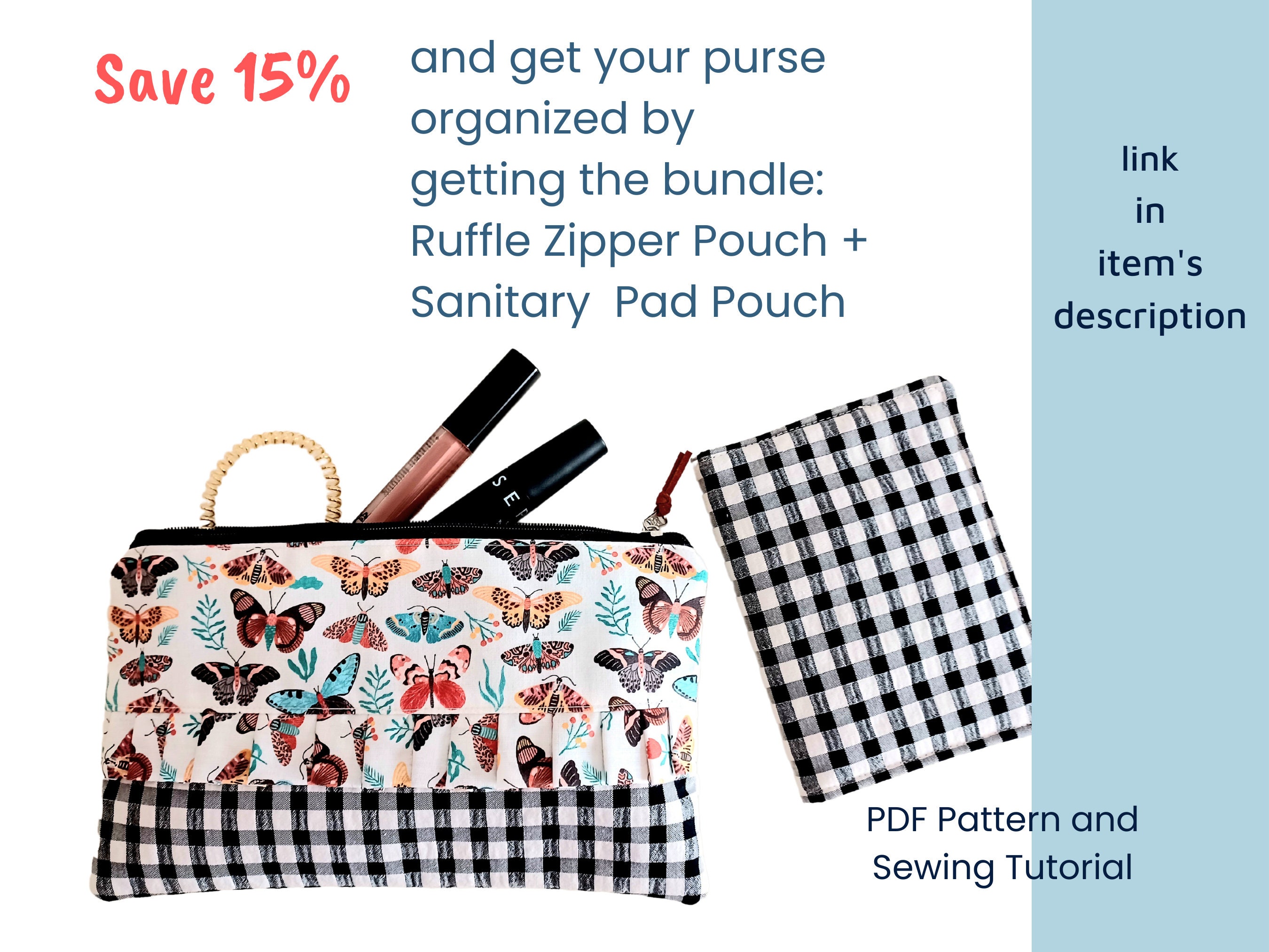 Serger Ruffle Pouch Pattern Ruffle Zipper Pouch Sewing Pattern, Pleated Makeup Bag (PDF Pattern) - Etsy