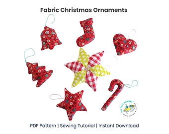 Christmas Ornaments Pattern, Fabric Ornaments, Christmas Decoration DIY - PDF Sewing Pattern