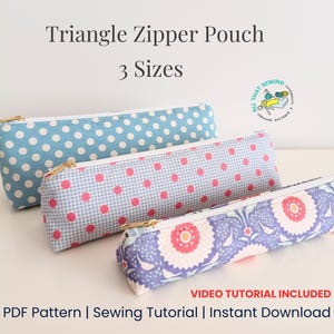 Pencil Case Pattern, Pencil Pouch, Zipper Pouch Pattern, Pencil Case PDF, Pen Pouch Set 3 Sizes, Sewing Pattern, Stationary Storage