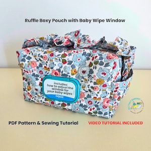 Ruffle Diaper Bag Sewing Pattern, Boxy Pouch with Ruffle PDF Pattern