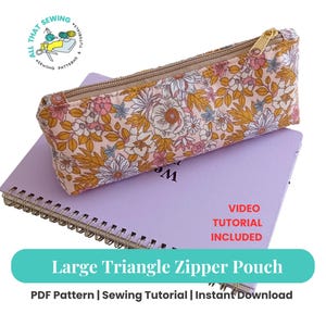 Pencil Case Sewing Pattern | PDF Pencil Pouch Pattern | Easy Zipper Pouch DIY Sewing Tutorial