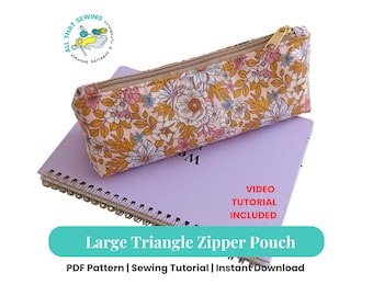 Patrón de costura fácil para estuche con cremallera: DIY para principiantes (Patrón PDF)