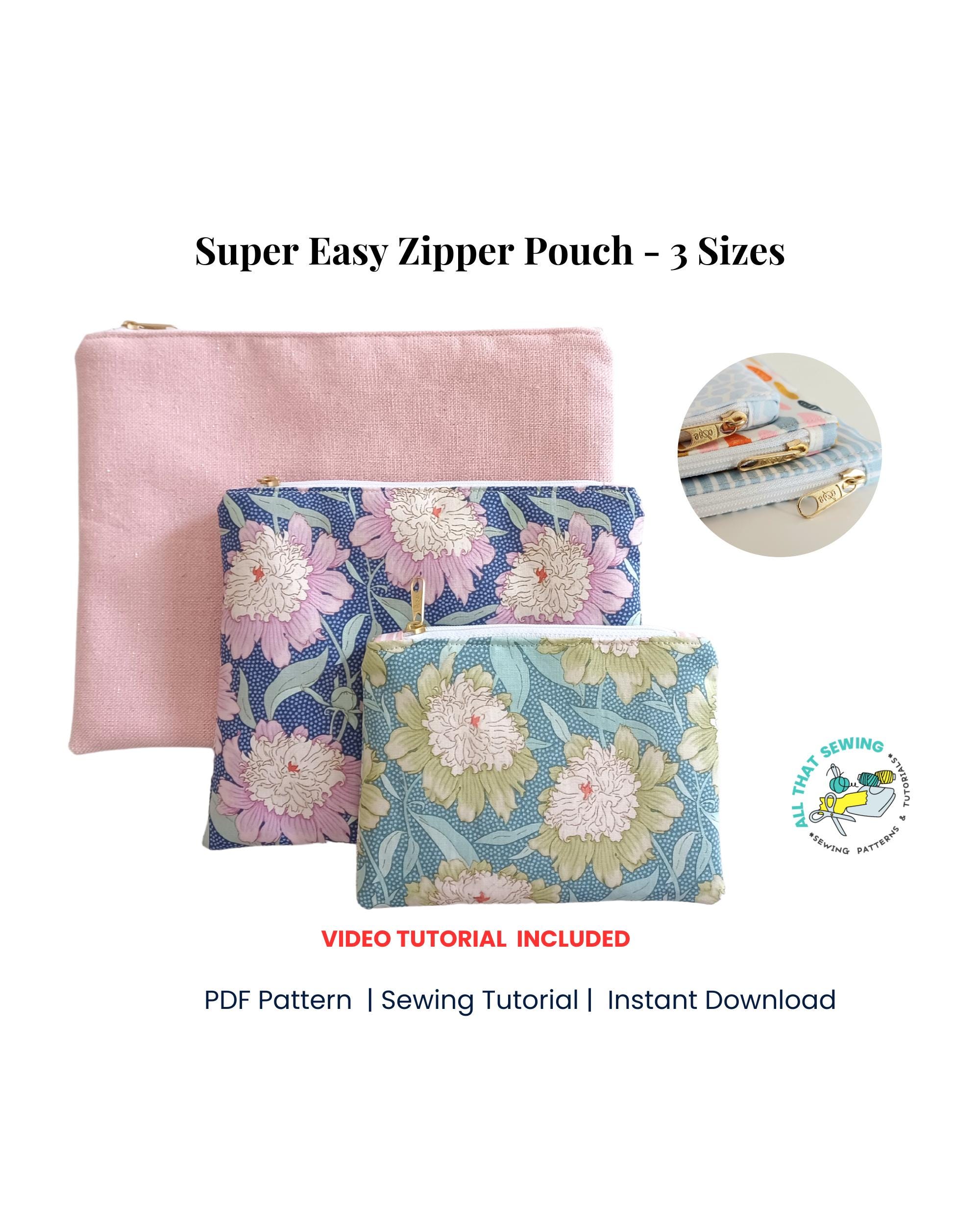 Super Easy Zipper Pouch PDF Sewing Pattern, Small Utility Pouch Sewing ...