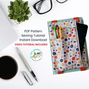 Elastic Pencil Case, Elastic Pen Pouch, Journal Pen Holder, A5 Planner Pen Case, Binder Pencil Pouch, PDF Sewing Pattern, Journal Supplies