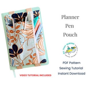 Planner Pouch Pattern, Zipper Pencil Case for Book, Journal Pen Pouch - PDF Sewing Pattern