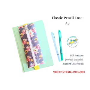 ペンケースの裁縫パターン、A5アジェンダペンホルダー、プランナーペンポーチの作り方、ペンケース用ゴムバンド、初心者向け簡単パターン