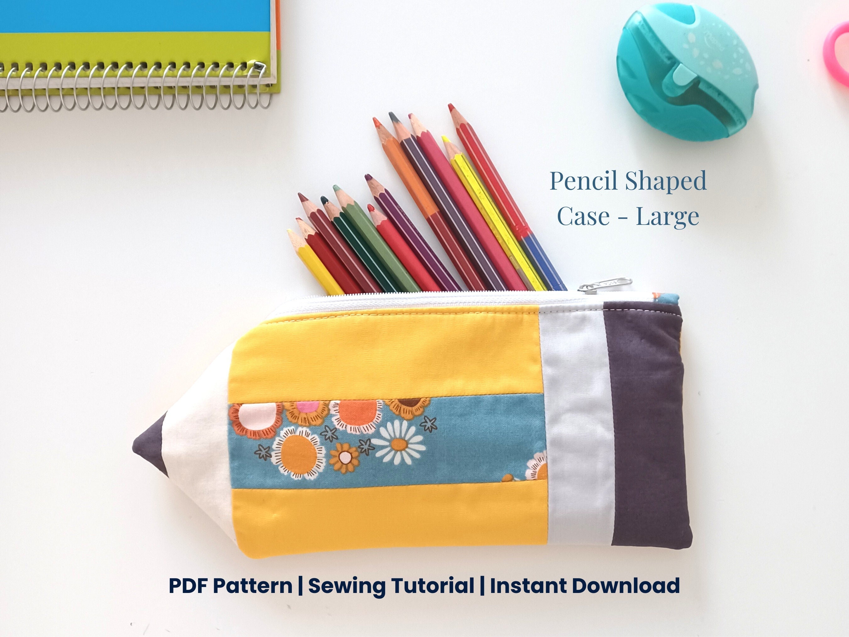 Fun Pencil Case Pattern Pencil Pouch for Kids Pencil Shaped Pouch Sewing Pattern Etsy