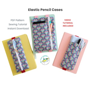 Elastic Pencil Case, Pen Sleeve Pattern, Planner Pouch, Elastic Pen Pouch, Bundle Sewing Pattern