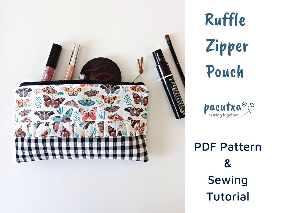 Ruffle Zipper Pouch PDF Sewing Pattern Make up Pouch Pattern - Etsy