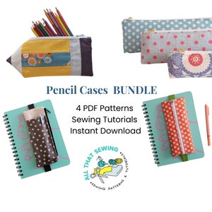 Pencil Case Sewing Pattern Bundle | DIY Pencil Pouches & Cases | PDF Sewing Patterns for School Supplies