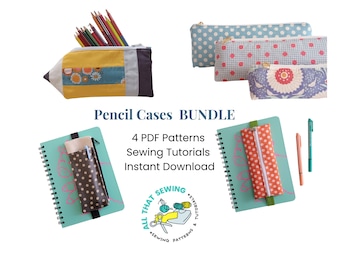 Pencil Case Pattern, Pencil Pouch, Elastic Pen Holder Pattern, Pencil Shaped Case - PDF Sewing Pattern