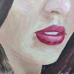 Acrylic painting unique, woman portrait, 40 cm x 40 cm image 3