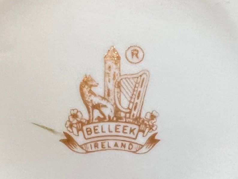 Vintage Belleek Parian China Liffey Vase With Shamrocks Etsy