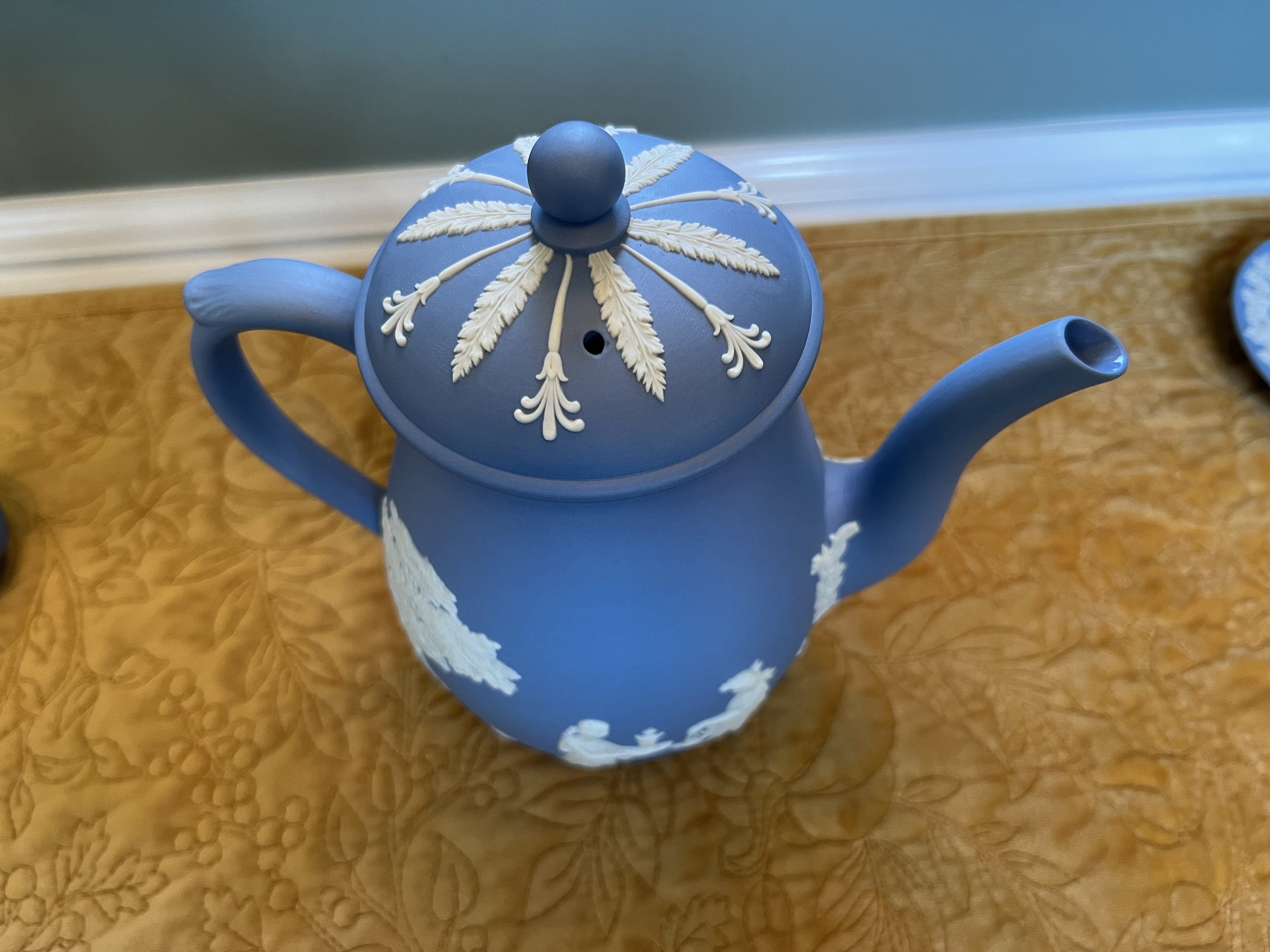 Vintage Blue Wedgwood Jasperware Coffee Pot / Teapot - Etsy