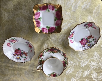 Royal Albert “lady Angela” Oval Floral Trinket Dish, England Bone