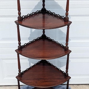 RARE Museum Find!  One of a Kind! Gorgeous Antique Superior Quality Hand Carved Mahogany 5 Tier ETAGERE Restored by a Master Craftsman