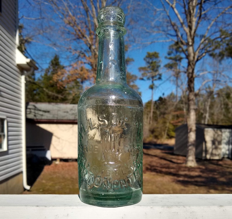 1800's Blown Blob Top Allsopps Embossed Bottle image 2