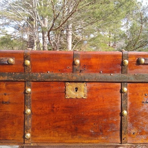 Extremely RARE! Gorgeous Antique Professionally Rustically Restored 1800's Jenny Lind Steamer Trunk