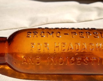 Wonderful Attic Find 1800's Hand Blown Criswell's Bromo-Pepsin for Headaches and Indigestion Quack Cure Bottle