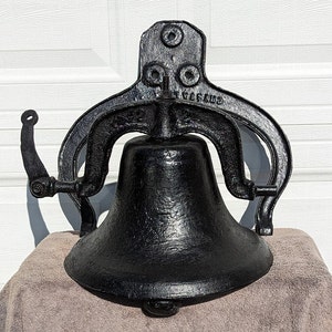 Vintage Brass Bell With Horseshoe Mount. Made in Japan. Ranch Bell