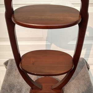 RARE Find!  Antique Professionally Restored by Master Craftsman Hand Carved Ornate Mahogany Pie Stand Side Table Display Stand