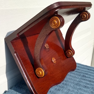 Gorgeous Antique Early 1900&#39;s Hand Carved Ornate Mahogany Wall Shelf
