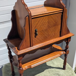 RARE Find! Beautiful Antique Hand Crafted Copper Lined Ornate Art Deco Cigar Tobacco Humidor, Gorgeous Door with Professional Refinish