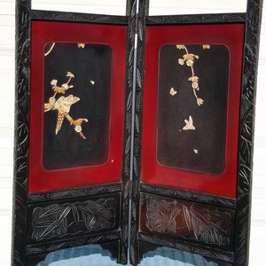 RARE! Antique Shibayama Panels Japanese Decorative Screen After Meiji Period circa 1900