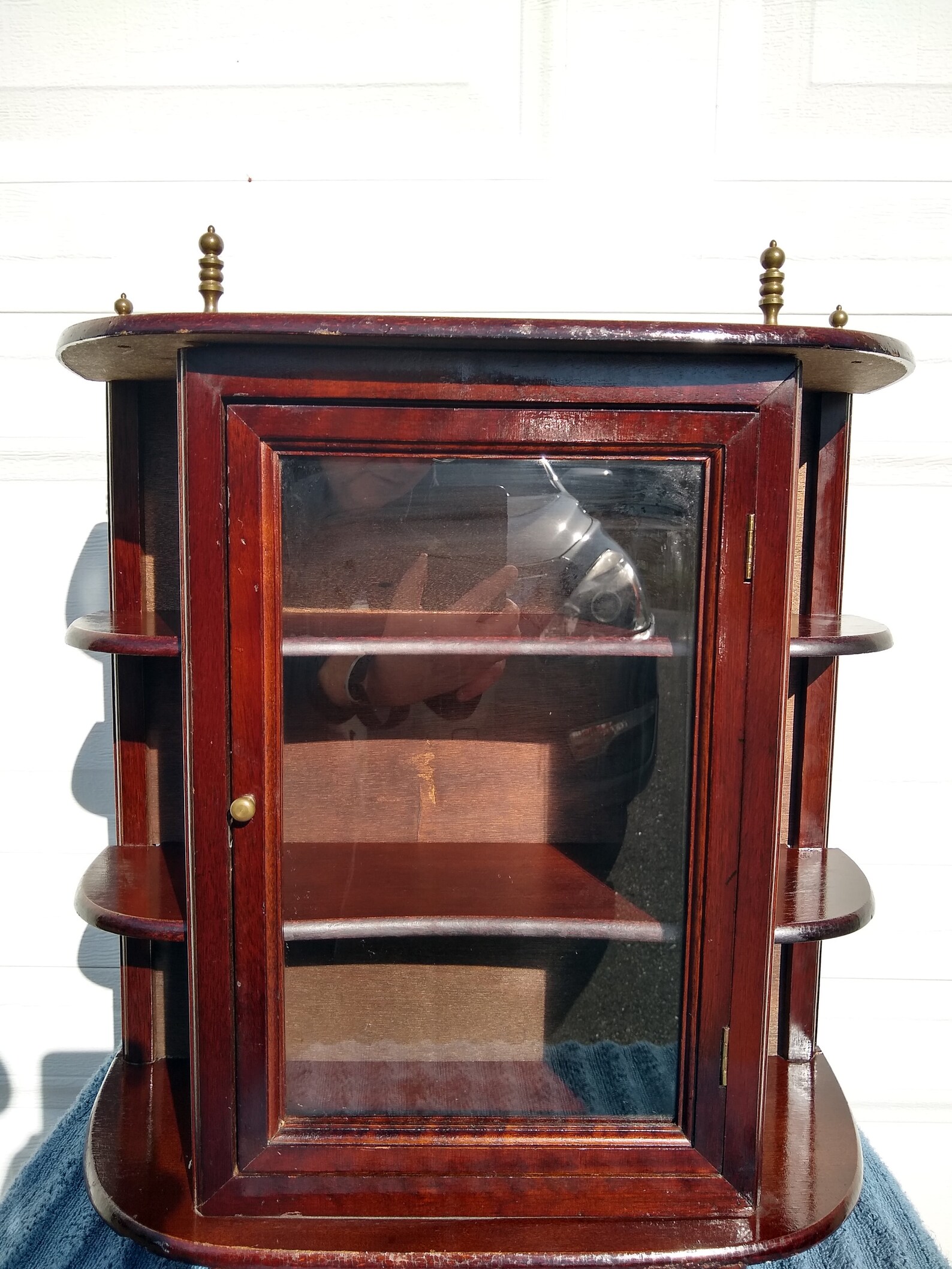 Beautiful Older Vintage Walnut Colored Wall Curio Etsy