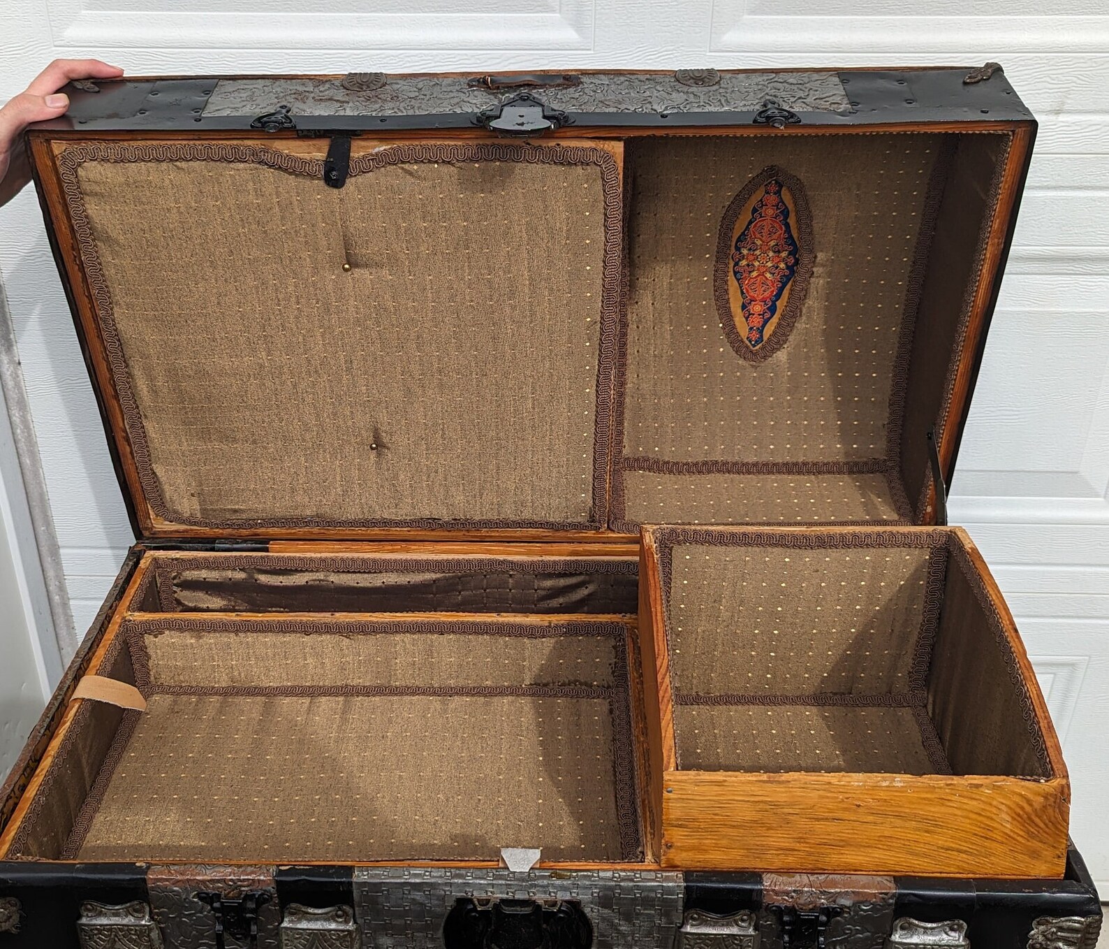 RARE Museum Find! Stunning 1800's Wood and Tin Immigrant Steamer Trunk ...