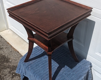 RARE Find!  Ornate Antique Hand Carved Ornate Mahogany Side Table, Accent Table, End Table Professionally Restored by Master Craftsman