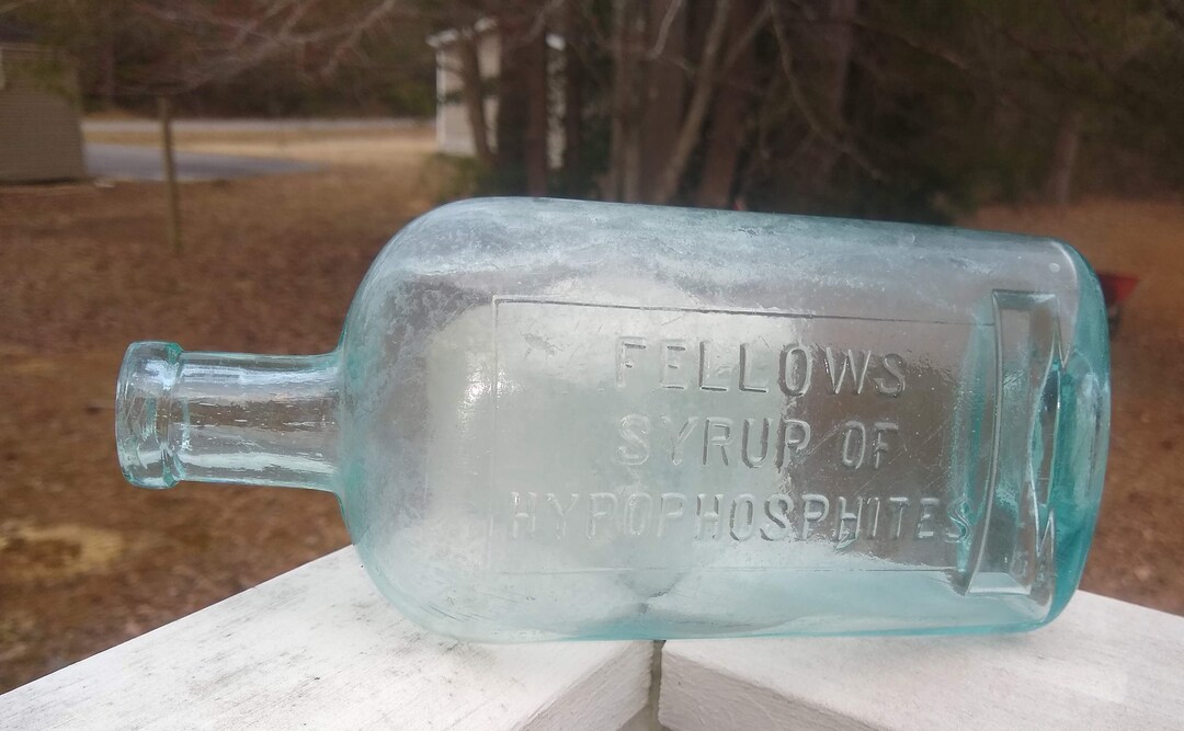 Antique fellows Syrup of Hypophosphites Hand Blown Quack Cure Medicine