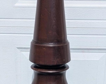 Fantastic Architectural Salvage Find! Huge Gorgeous Antique 1850-60's Hand Turned Walnut Staircase Newel Post, Restored By Mastercraftsman!