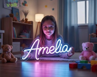Custom Neon Name Sign for Girls | Personalized LED Light | Kids Room Nursery Decor | Baby Shower Gift | Princess Bedroom Night Light