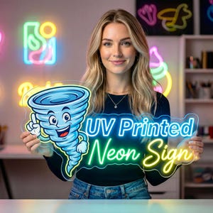 Custom Neon Logo Sign: UV LED Wall Decor, Business & Wedding