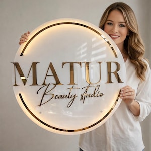 Custom Frosted Acrylic Business Logo Sign: Round Company Signage