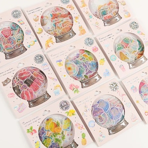 Kawaii Planner Stickers - Süße Sticker - Crystal Ball Washi Stickers - Kawaii Sticker - Journal Flakes Sticker, Gold Foil Sticker b2i1