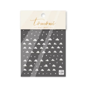 Kawaii Nail Decals,  White Cloud Nail Decals, Star Nail Decals, Heart Nail Decals, Kawaii Clouds, White Cloud Nail Stickers, Nail Stickers