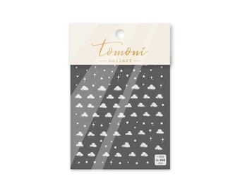 Kawaii Nail Decals,  White Cloud Nail Decals, Star Nail Decals, Heart Nail Decals, Kawaii Clouds, White Cloud Nail Stickers, Nail Stickers