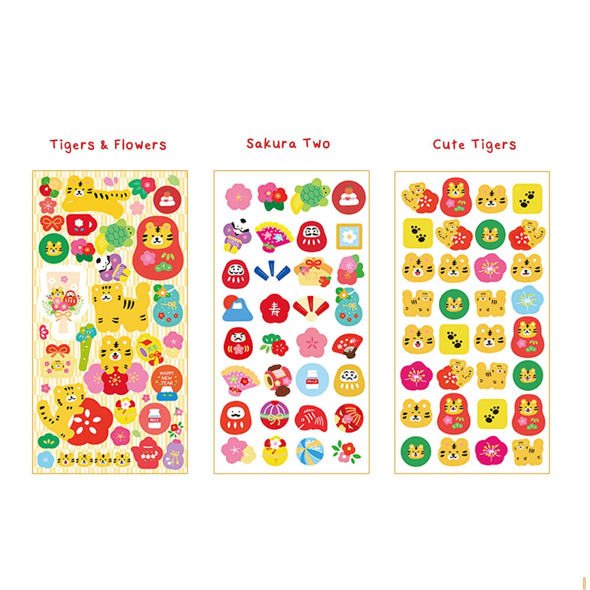 Stickers, Lunar New Year Sticker Sheets, Year of the Tiger Stickers ...