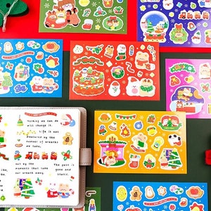 1 Stück Kawaii Weihnachtssticker, Weihnachtssticker, Niedliche Aufkleber, Niedliche Weihnachtssticker, Niedliche Kawaii Weihnachten, Weihnachtsaufkleber
