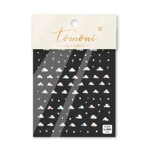 Kawaii Nail Decals, Pastel Cloud Nail Decals, Star Nail Decals, Heart Nail Decals, Kawaii Clouds, Pastel Cloud Nail Stickers, Nail Stickers