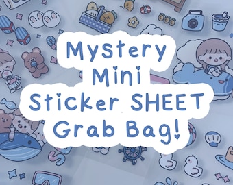 Random Kawaii Sticker Sheet Grab Bag, Mystery Sticker Sheets, Sticker Packs, Journal Stickers, Clear & Washi Stickers, Kawaii Sticker Sheets