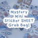 Random Kawaii Sticker Sheet Grab Bag, Mystery Sticker Sheets, Sticker Packs, Journal Stickers, Clear & Washi Stickers, Kawaii Sticker Sheets